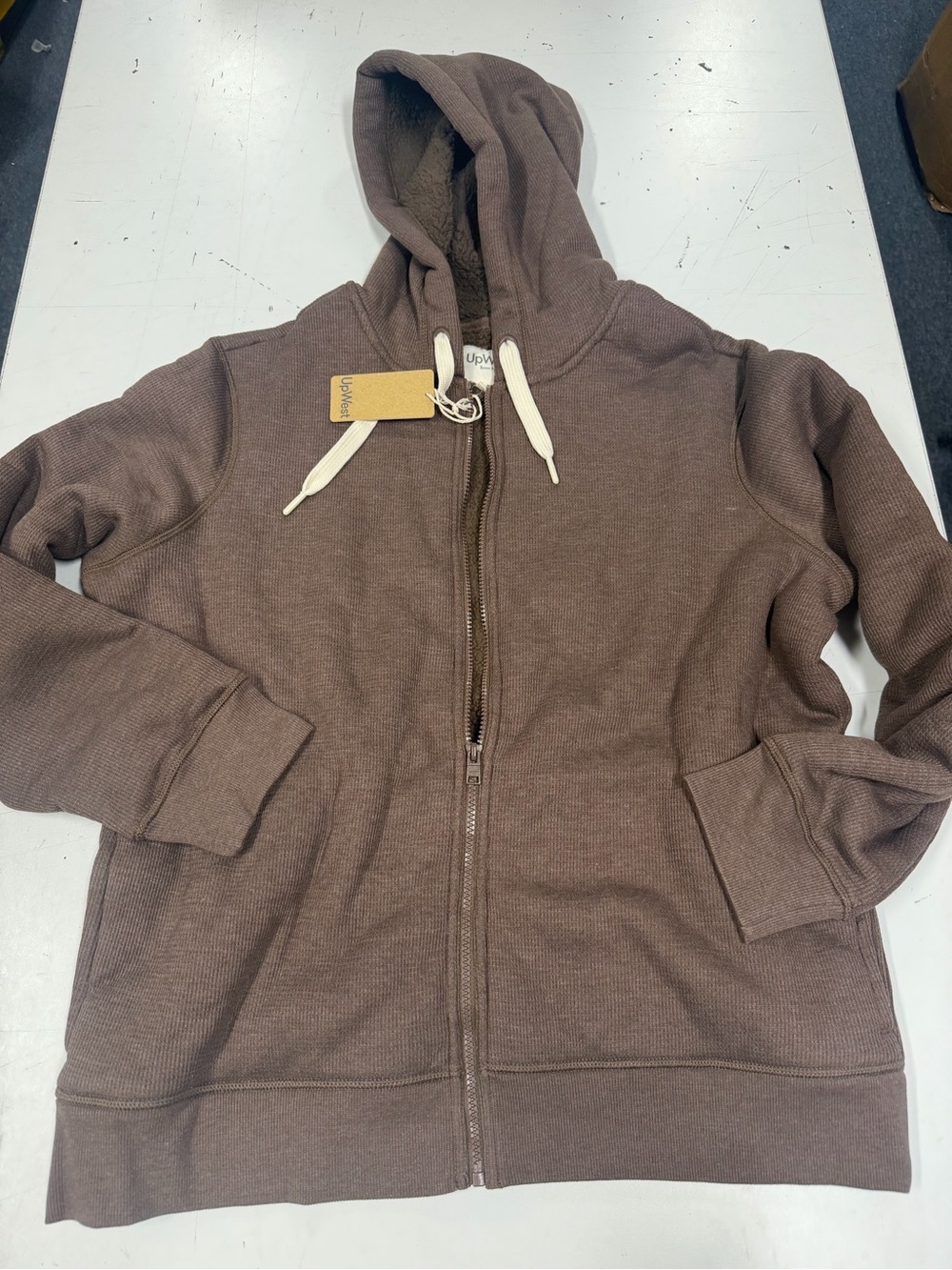 UpWest Brown Full-Zip Fleece Hoodie L NWT UW6
